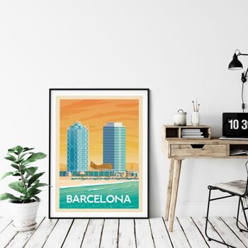 Affiche Voyage Barcelone Espagne - Port Olympic - 30x40 cm 4