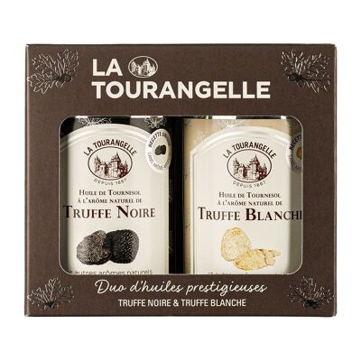Duo d'Huiles de Tournesol aux arômes naturels de Truffe Noire et de Truffe Blanche 2X125ml