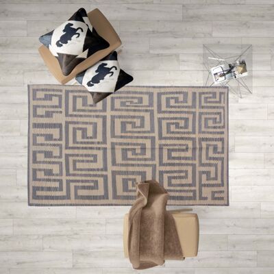 Tappeto Kilim moderno grigio scuro