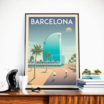 Affiche Voyage Barcelone Espagne - Hotel W - 50x70 cm 1