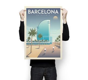 Affiche Voyage Barcelone Espagne - Hotel W - 50x70 cm 3