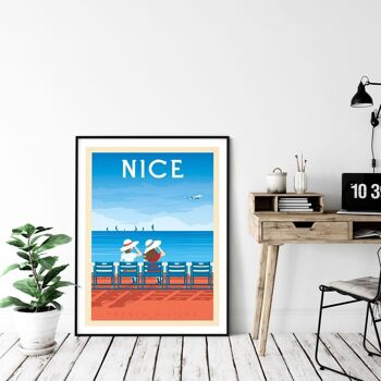 Affiche Voyage Nice France - Promenade des Anglais - 50x70 cm 4