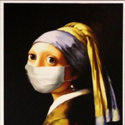 Postcard Girl with the Face Mask , a-61536549