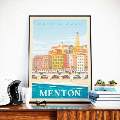Póster de viaje de Menton Costa Azul - Francia - 50x70 cm