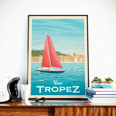 Saint Tropez France Travel Poster - 30x40 cm