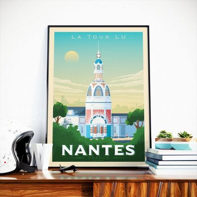 Nantes France Travel Poster - La Tour Lu - 30x40 cm