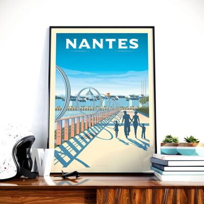 Poster di viaggio Nantes Francia - Anelli di Buren - 30x40 cm
