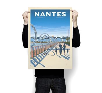 Affiche Voyage Nantes France - Anneaux de Buren - 50x70 cm 3