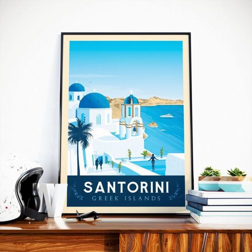 Affiche Voyage Santorin Grèce - 30x40 cm
