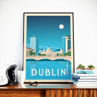 Dublin Ireland Travel Poster - 50x70 cm