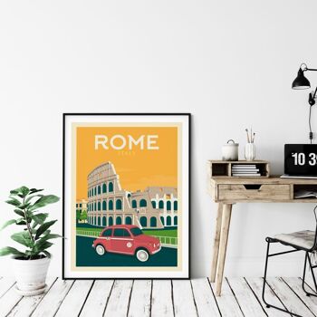 Affiche Voyage Rome Italie - Le Colisée  30x40 cm 4