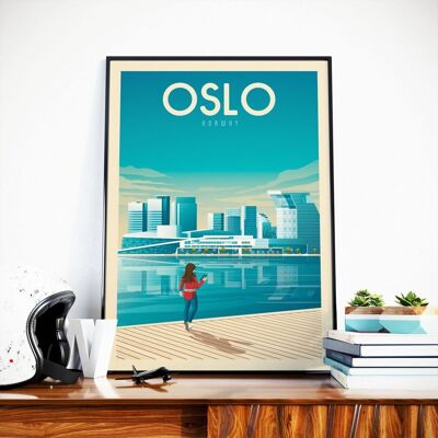 Affiche Voyage Oslo Norvège - 50x70 cm