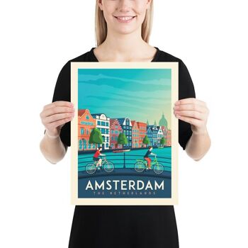 Affiche Voyage Amsterdam Pays-Bas - 30x40 cm 3