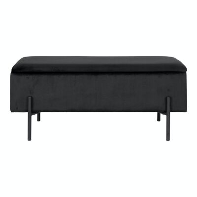 Watford Bench - Bench in black velvet with storage