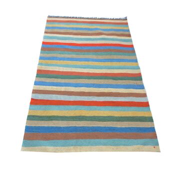 Tapis Kilim bleuté moderne 2