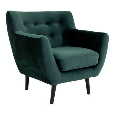 Monte Sessel - Sessel aus dunkelgrünem Samt mit schwarzen Beinen