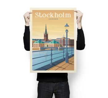 Affiche Voyage Stockolm Suède - 50x70 cm 3