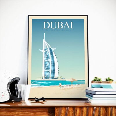 Póster de viaje de Dubái Burj Khalifa - Emiratos Árabes Unidos - 50x70 cm