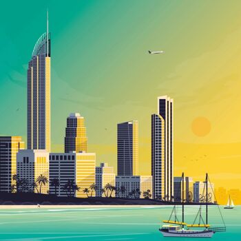 Affiche Voyage Gold Coast Queensland - Australie - 50x70 cm 2