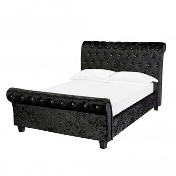 Cadre de lit en tissu Isabella de LPD - Double noir (4'6" x 6'3") 2