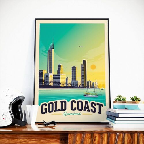 Affiche Voyage Gold Coast Queensland - Asutralie - 30x40 cm