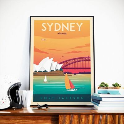 Poster di viaggio del Teatro dell'Opera di Sydney, Australia - 30x40 cm