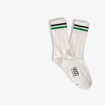 Stripe Hemp Socks - White