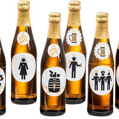 Birra presepe Holy Six Pack / set di adesivi compreso il vettore