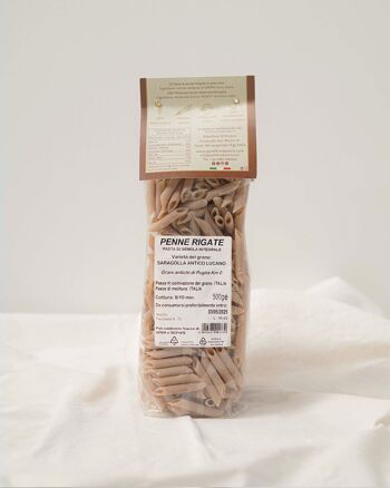 Pâtes à la semoule de blé dur - Penne rigate intégrale - Penne rigate complète (500g) 3
