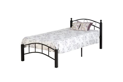 Seconique Luton Metal Bed Frame - Natural Black Single (3'0" x 6'3")