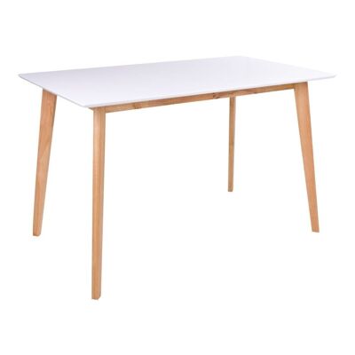 Vojens Dining Table - Dining table in white and natural