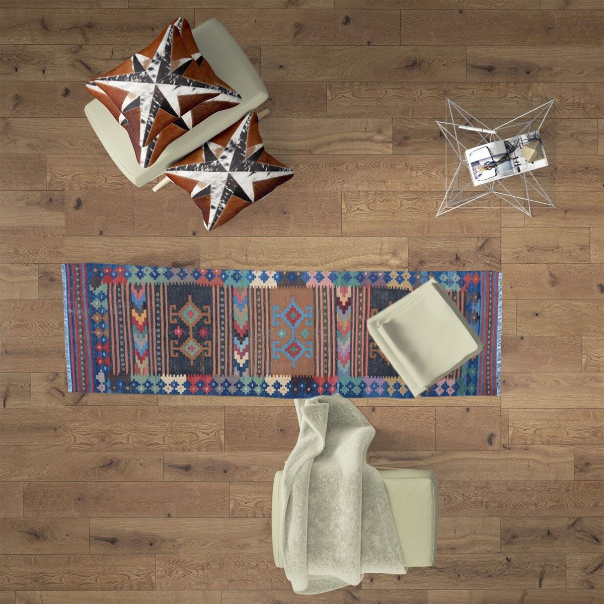 Tappeto Kilim persiano moderno in prugna