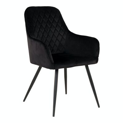 Harbo Dining Chair - Stuhl aus schwarzem Samt