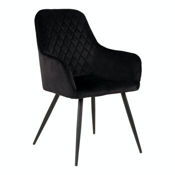 Harbo Dining Chair - Chaise en velours noir 1