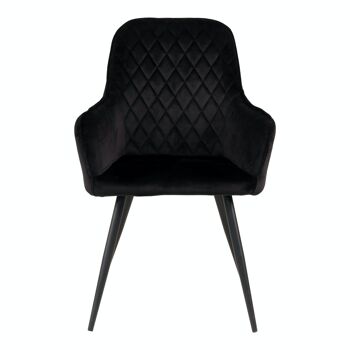Harbo Dining Chair - Chaise en velours noir 3