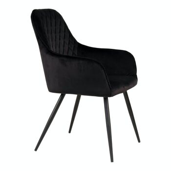 Harbo Dining Chair - Chaise en velours noir 4