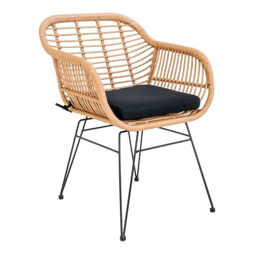 Trieste Armchair - Chair in natural polyrattan with cushion