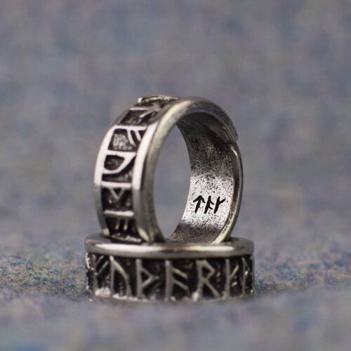 Adjustable Viking Rune Ring