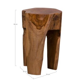 Tabouret Rose Teak - Tabouret en teck 4