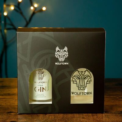 Wolftown Citrus Gin 20cl & Vaso Set de Regalo