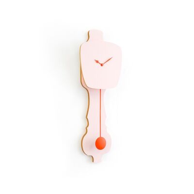 KLOQ wall clock Peach Pastel & Neon Orange Small