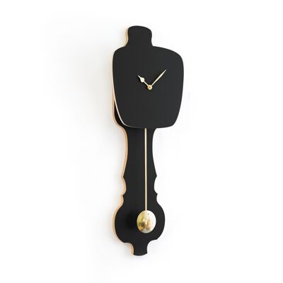 KLOQ wall clock Satin Black & Shiny Gold  Large (Special Edition)