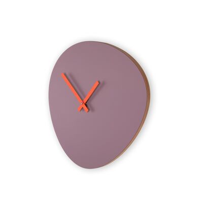 KLOQ wall clock 'Pebble' Lavender Grey & Neon Orange