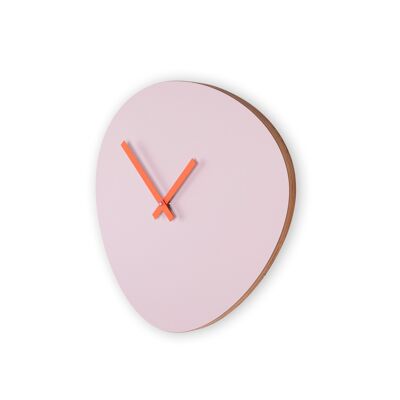 KLOQ wall clock 'Pebble' Soft Lilac & Neon Orange