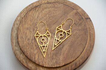 Boucles d'oreilles pendantes tribales pointues en or
