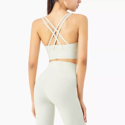 Cross Back Sports Bra Ivory