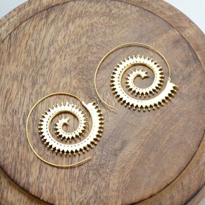 Indian spiral earrings gold