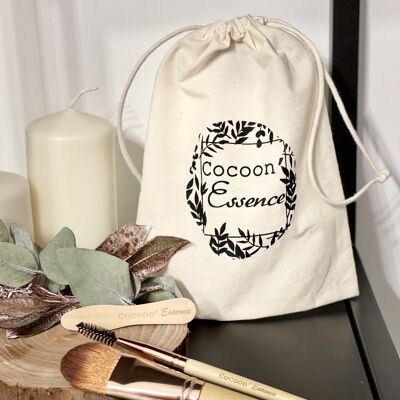 Cocoon'Essence eco-responsible cotton pouch with sliding ties