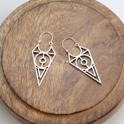 Boucles d'oreilles pendantes tribales pointues argent