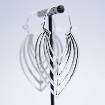 Boucles d'oreilles longues suspendues en argent